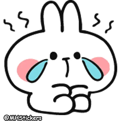 Spoiled Rabbit Doodles Emoji 2 - Sticker 8