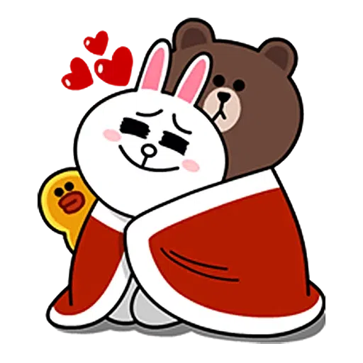 Brown and Cony in love 2- Sticker