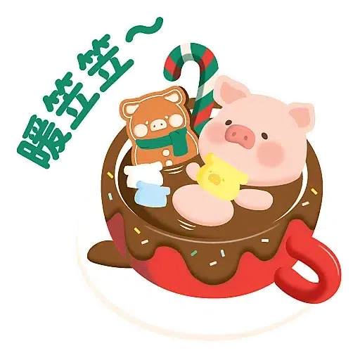 罐頭豬 LULU - 聖誕小鎮系列 (罐頭豬LULU, 新年) - Sticker